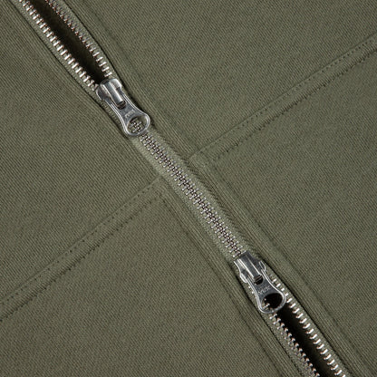 Dime Men Cursive Small Logo Zip-Hoodie Army Green