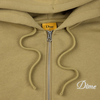 Dime Men Cursive Small Logo Zip-Hoodie Oak