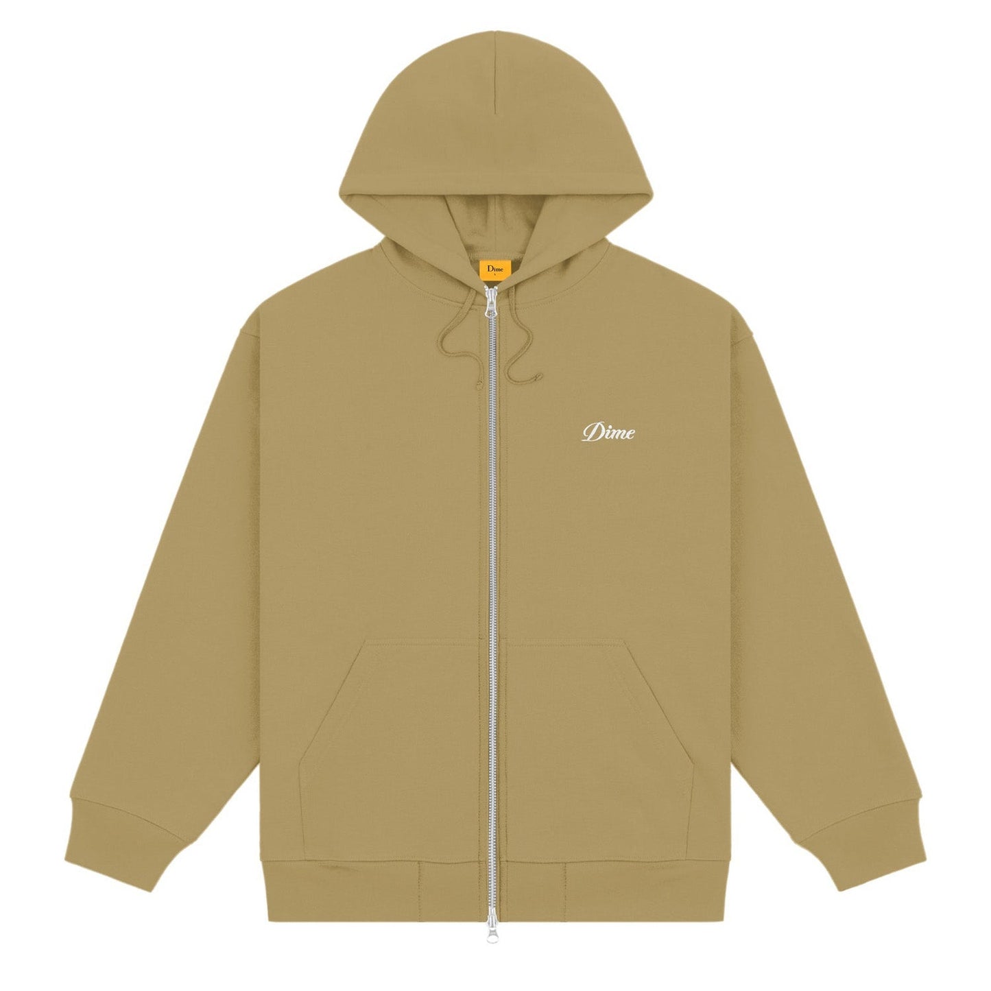 Dime Men Cursive Small Logo Zip-Hoodie Oak