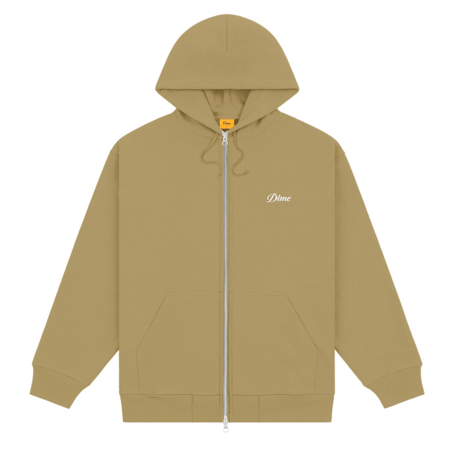 Dime Men Cursive Small Logo Zip-Hoodie Oak