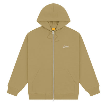 Dime Men Cursive Small Logo Zip-Hoodie Oak