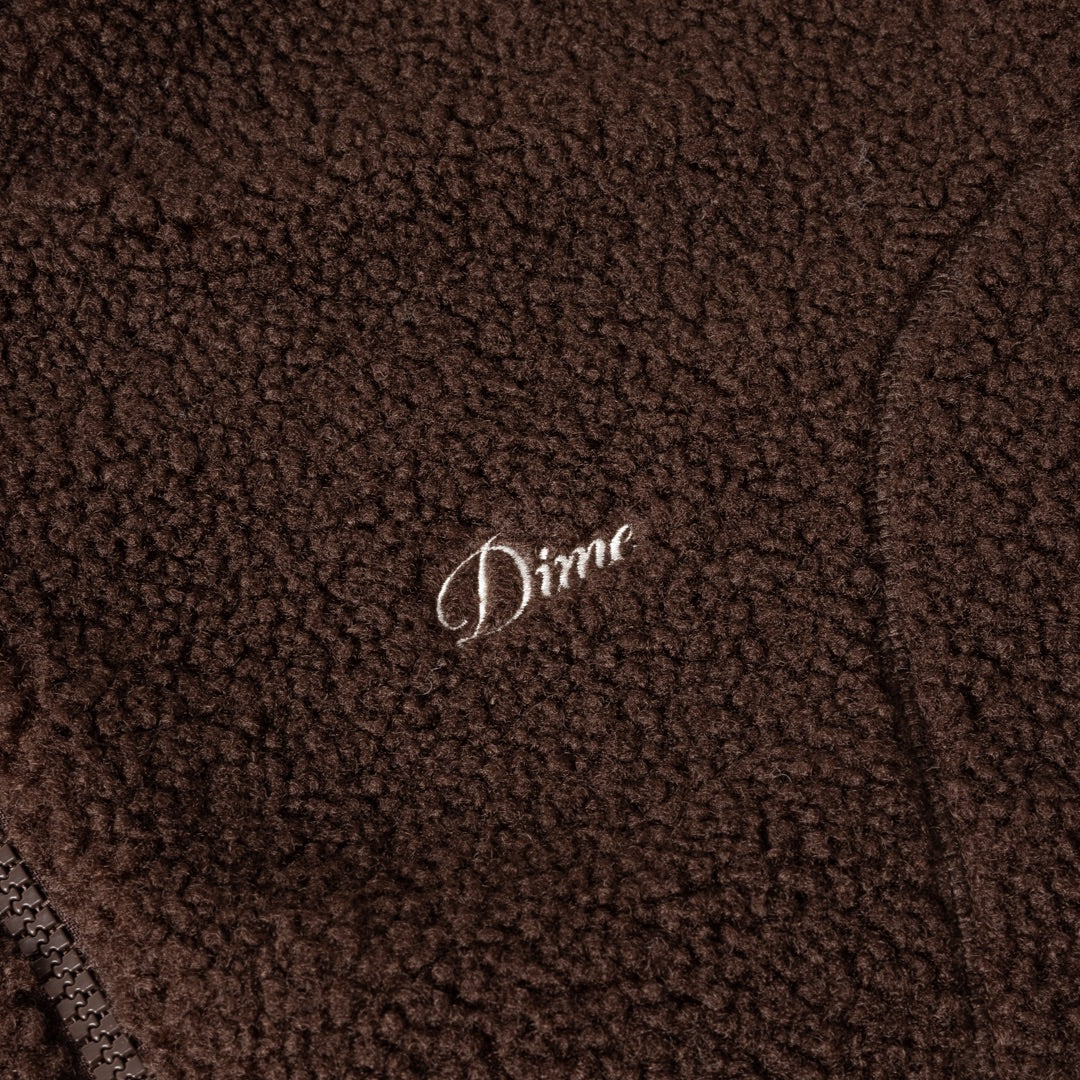 Dime Polar Fleece Sherpa Zip Brown