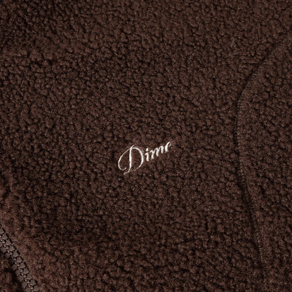 Dime Polar Fleece Sherpa Zip Brown