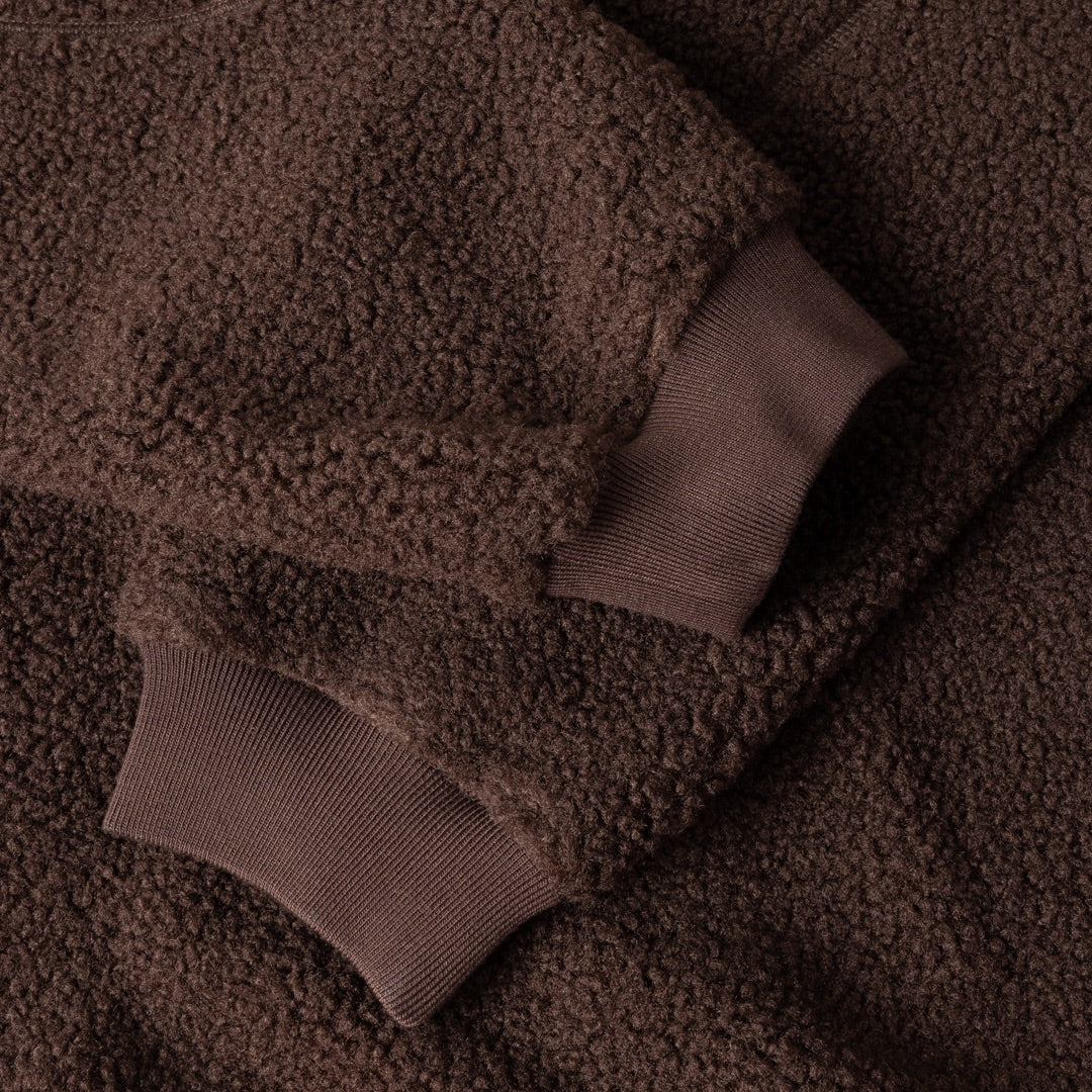 Dime Polar Fleece Sherpa Zip Brown