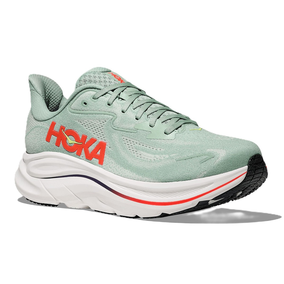 Hoka Clifton 10 Sage Neon Flame