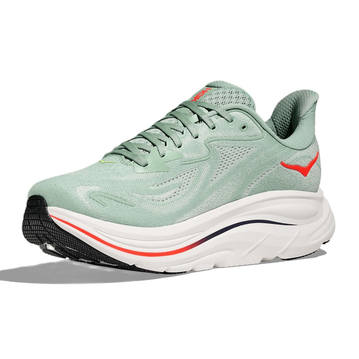 Hoka Clifton 10 Sage Neon Flame