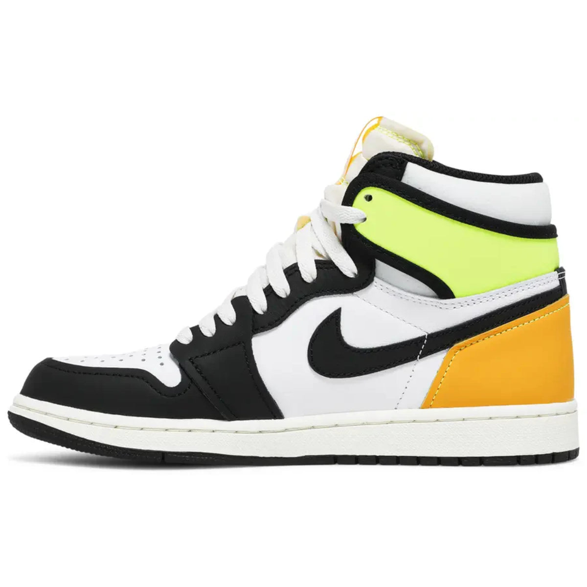 Jordan 1 Retro High White Black Volt University Gold