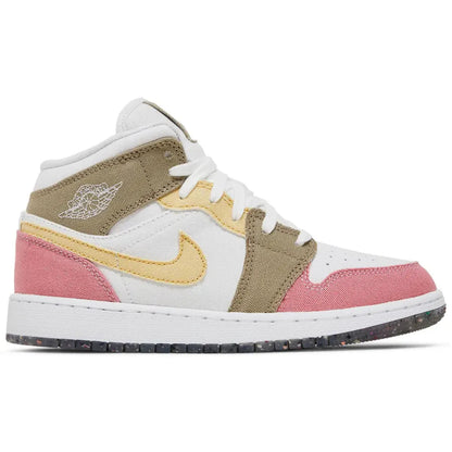 Jordan 1 Mid SE Pastel Vivid Green Grind (GS)