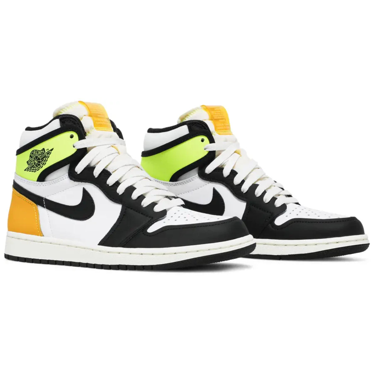 Jordan 1 Retro High White Black Volt University Gold