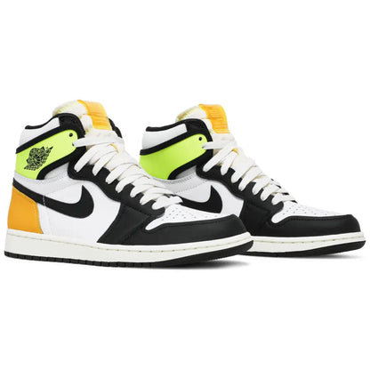 Jordan 1 Retro High White Black Volt University Gold