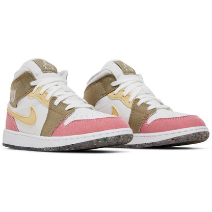Jordan 1 Mid SE Pastel Vivid Green Grind (GS)