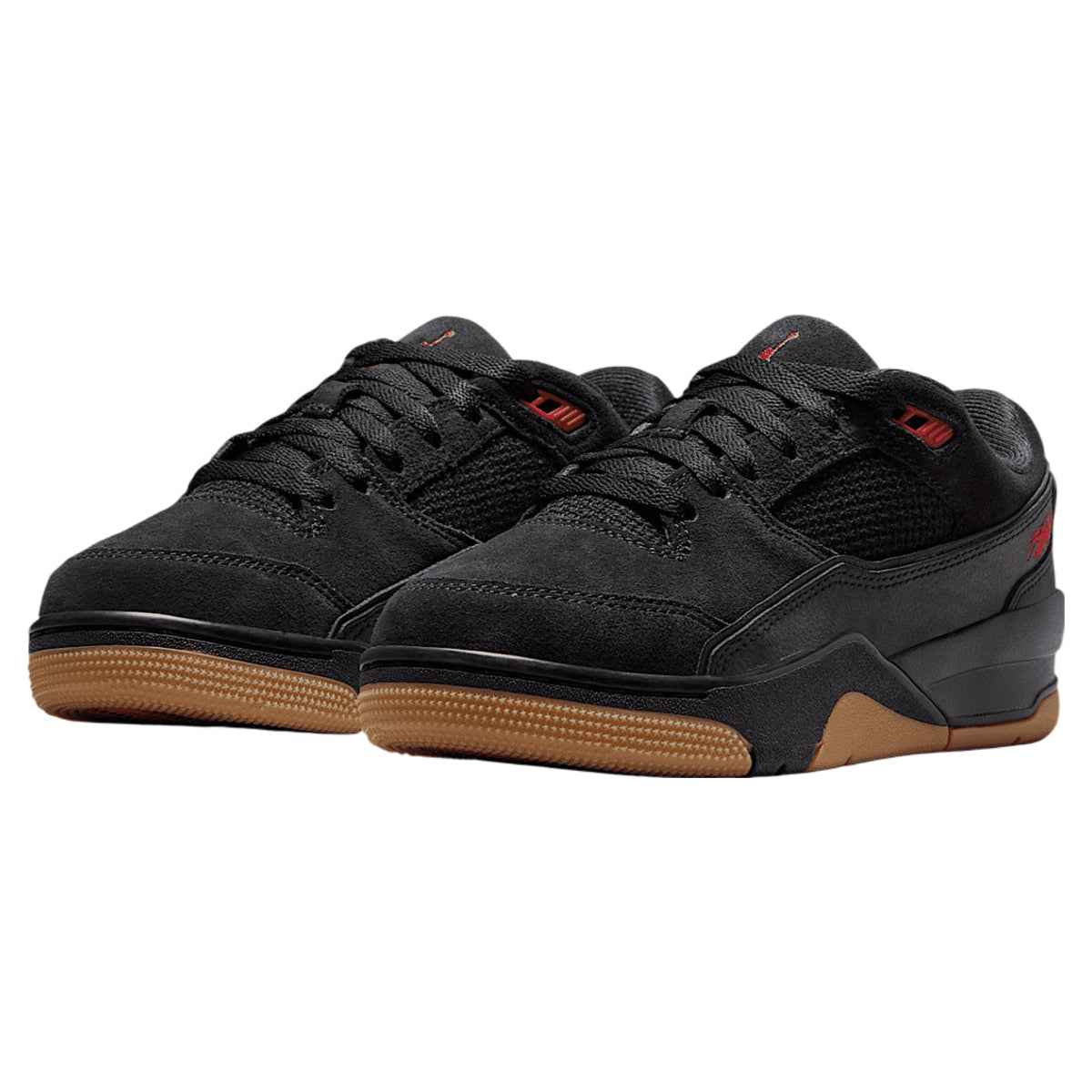 Jordan Flight Court Black Gum Medium Brown Varsity Red (GS)