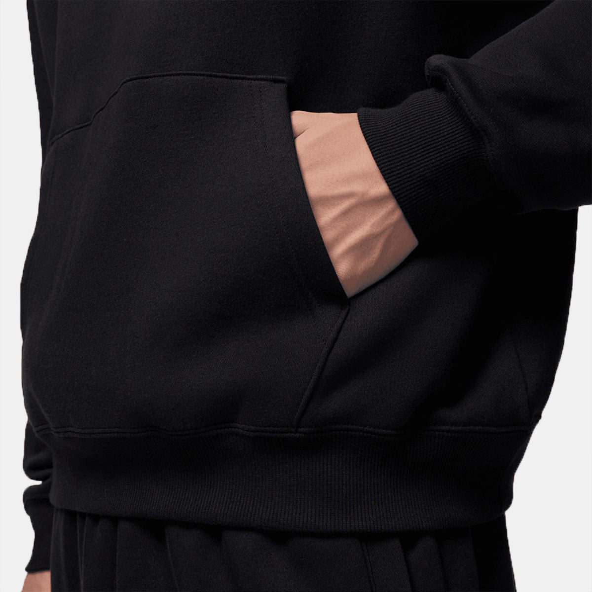 Jordan Brooklyn Fleece Hoodie Black back Logo